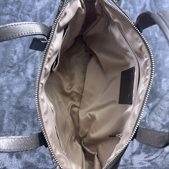 COACH Taylor PYTHON Satchel Shoulder Handbag Gunmetal Leather Trim EUC - Picture 6 of 10